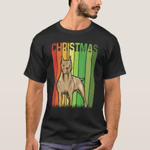 Camiseta Natal Retro Pitbull Cachorro Fofo Grupo Correspond