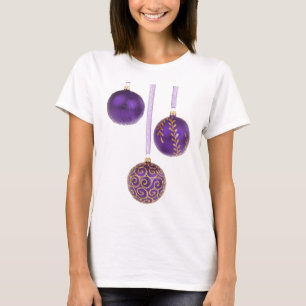 Camiseta Natal roxo Amethyst da lavanda do Winterberry