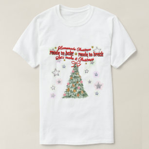 Camiseta Natal rústico Mikitiez vintage aconchegante casa d