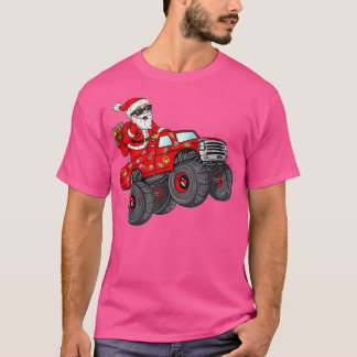 Camiseta Natal Santa Claus Andando Monstros Rapazes Ki
