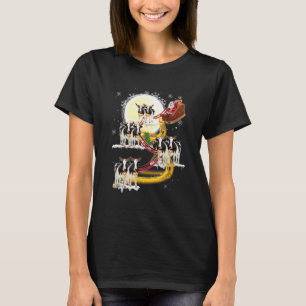 Camiseta Natal Santa Claus Fazendo Vaca Leiteira Vaca Xmas