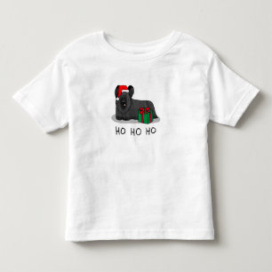 Camiseta Natal Santa Claus Hat Skye Terrier (preto)