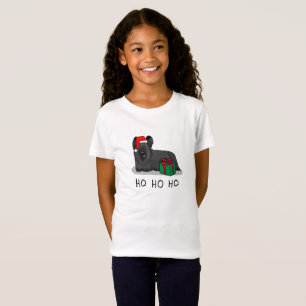 Camiseta Natal Santa Claus Hat Skye Terrier (preto)