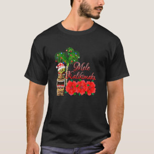 Camiseta Natal Santa Claus Tiki Mele Kalikimaka Em Hawa