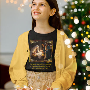 Camiseta Natal Santa Família Religiosa Luke 2:11