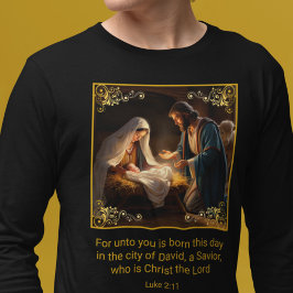 Camiseta Natal Santa Família Religiosa Luke 2:11