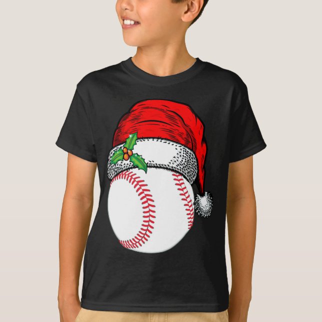 Camiseta Natal Santa Hat Baseball Esporte Engraçado Present (Frente)