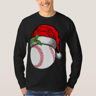 Camiseta Natal Santa Hat Baseball Esporte Engraçado Present