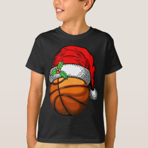 Camiseta Natal Santa Hat Basquete Esporte Engraçado Present