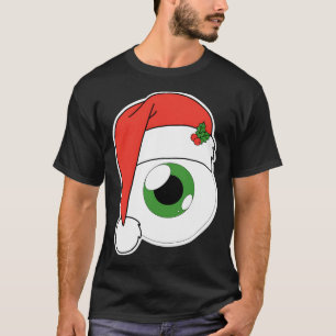 Camiseta Natal Santa Hat Eyeball - Íris Verde
