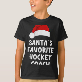 Camiseta Natal Santas Favoritas treinador de hóquei Engraça