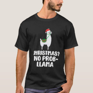 Camiseta Natal Sem Prob-Lhama Alpaca Lhamas Divertido Xmas