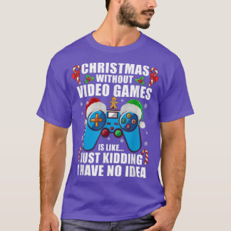 Camiseta Natal sem Videos games Engraçado Jogo de Natal