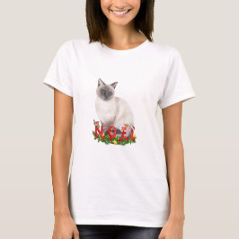 Camiseta Natal Siamese Cat Watercolor