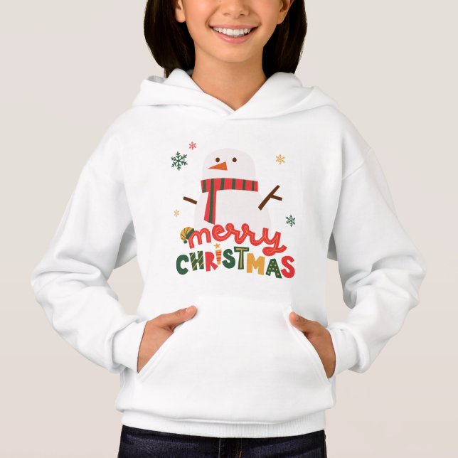 Camiseta Natal Snowman Hoodie (Frente)