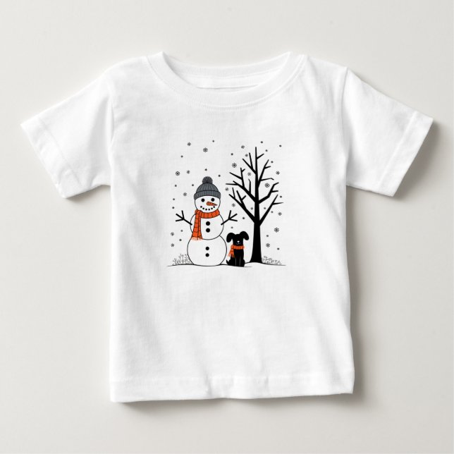 Camiseta Natal Snowman Xmas Dog Winter (Frente)
