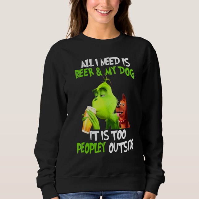 Camiseta Natal Só Preciso De Cerveja E Meu Cachorro! (Frente)