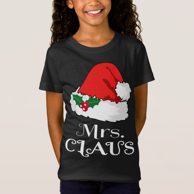 Camiseta Natal Sra. Claus Matching Pajama Santa Hat X-m (Frente)