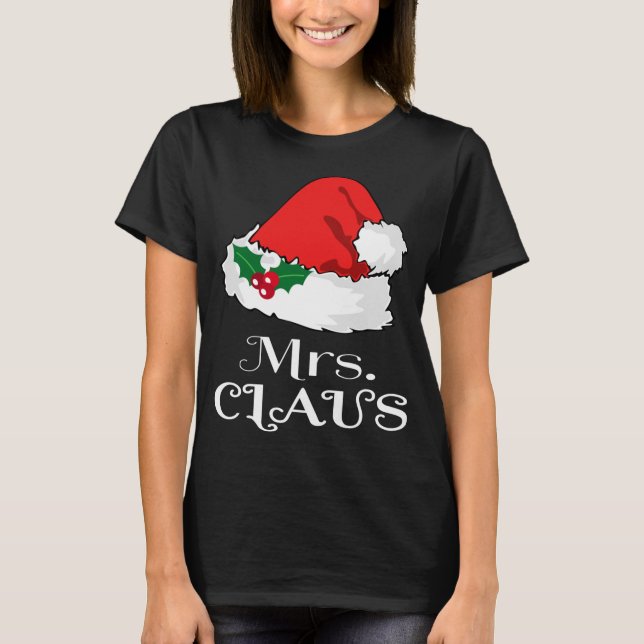 Camiseta Natal Sra. Claus Matching Pajama Santa Hat X-m (Frente)