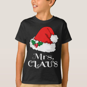 Camiseta Natal Sra. Claus Matching Pajama Santa Hat X-m