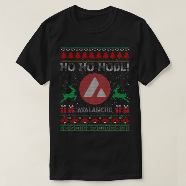 Camiseta Natal Suave Avax Avalanche Coin Crypto (Frente do Design)