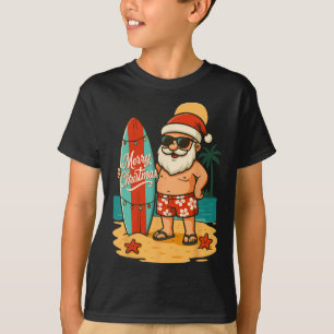 Camiseta Natal Surfando Praia Havaiana Natal Em Julho Tropa