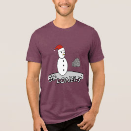 Camiseta Natal Tão Solitário – Boneco de Neve na Tempestade