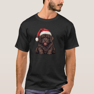 Camiseta Natal Terra Nova Cão Santa Hat Funny Xmas Ki