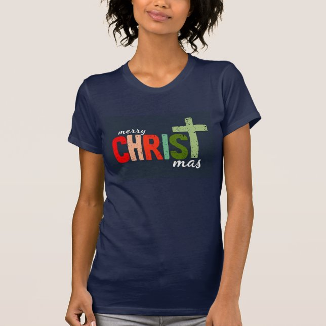 Camiseta Natal Texto Feliz Natal Cristão  (Frente)