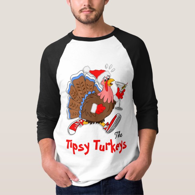 Camiseta Natal Tipsy Turkey (Martini) - Execução Postada (Frente)