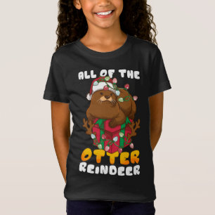 Camiseta Natal todo o Natal da lontra Reindeer