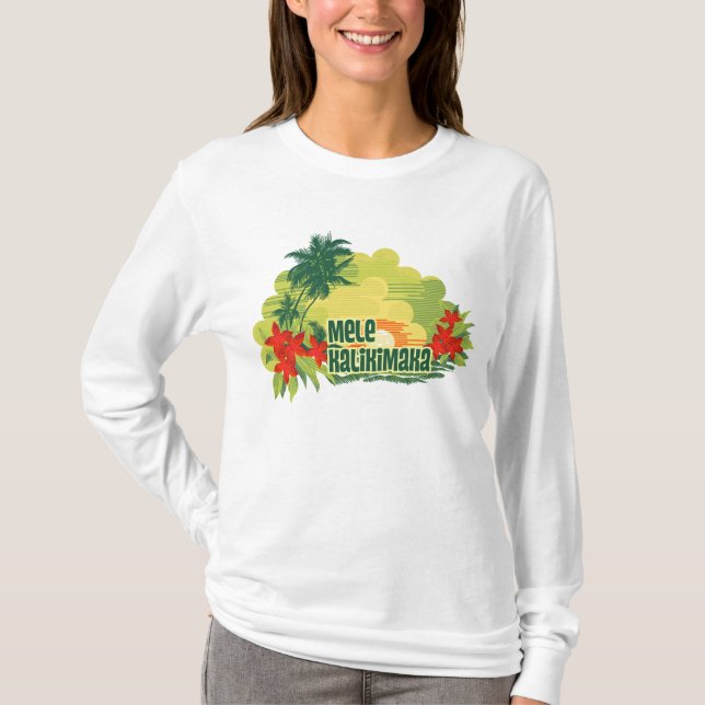 Camiseta Natal tropical do Hawaiian da ilha de Mele (Frente)