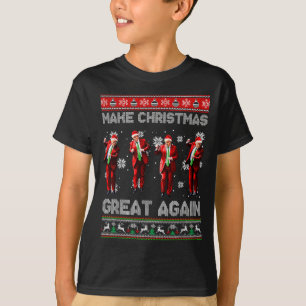 Camiseta Natal Trump Dança Faça O Natal Grande Novamente Fe