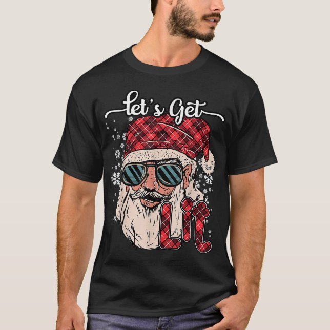 Camiseta Natal Vamos Deixar Papais noeis Engraçados Xmas Ho (Frente)