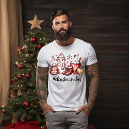 Camiseta natal vibe cacau quente e diversão na neve