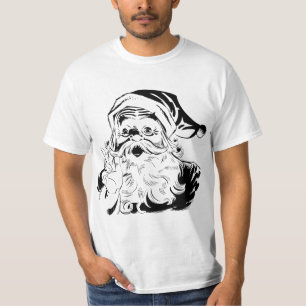 Camiseta Natal Vintage, Alegre Papai Noel Retro, Preto