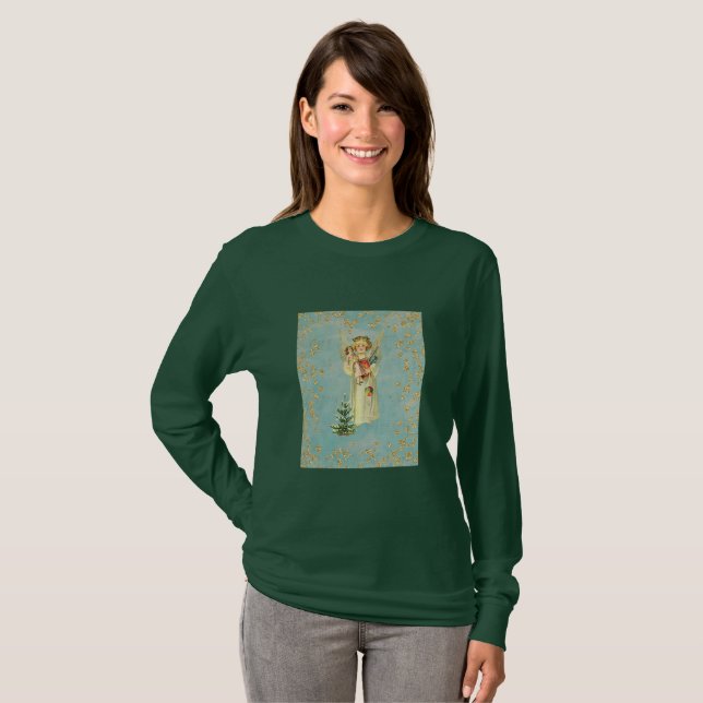 Camiseta Natal vintage Angel (Frente Completa)