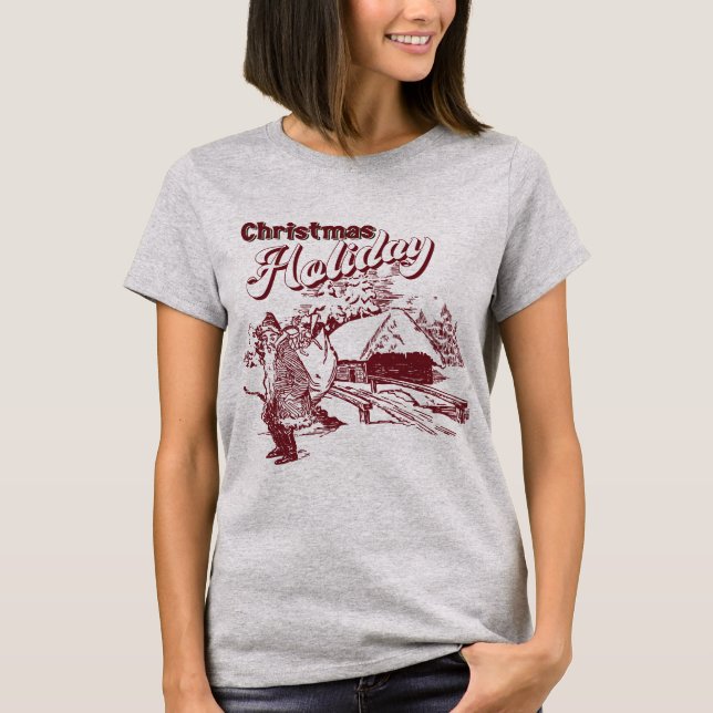 Camiseta Natal Vintage Feriado  (Frente)