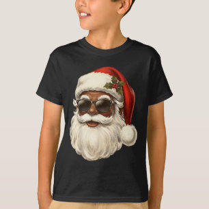 Camiseta Natal Vintage Legal Preto Papai Noel Africano Xmas