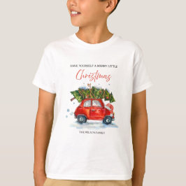 Camiseta Natal vintage para crianças - Carro verme