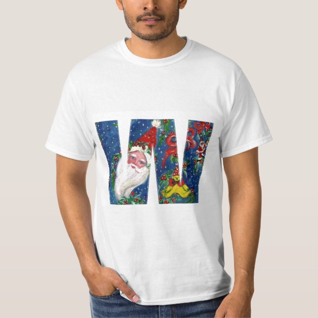 CAMISETA NATAL W CARTA/SANTA CLAUS COM BORRACHA VERMELHA (Frente)