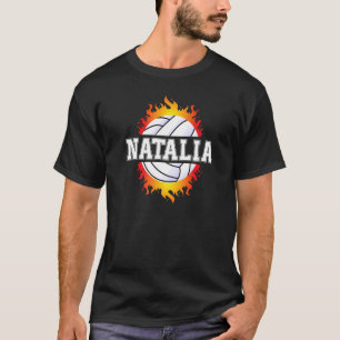 Camiseta Natalia Name Voleibol Player Girls Ball and Net