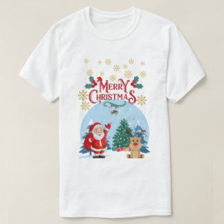 Camiseta Natalícia do Papai Noel e Rena Fofo