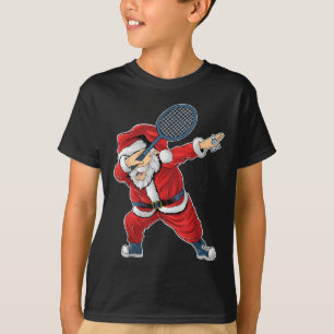 Camiseta Natalina de Badminton Santa Claus Dabbing Com Pete