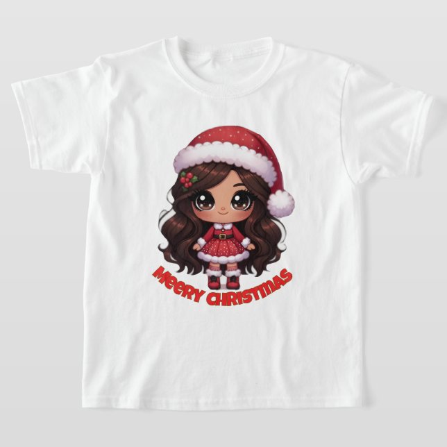 camiseta natalina menina santa (Postura )