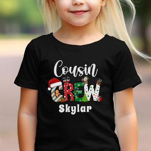 Camiseta natalina retrô Black Doodle Cousin Crew