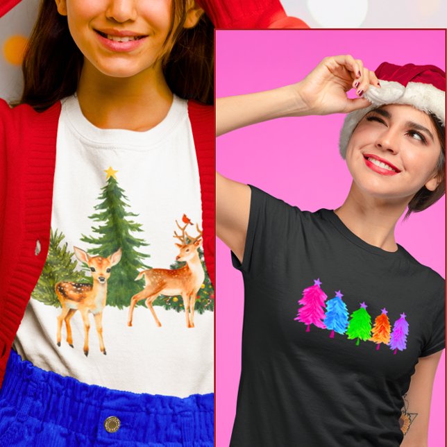 Camiseta Nataline Cardinals Xmas Trees (Criador carregado)