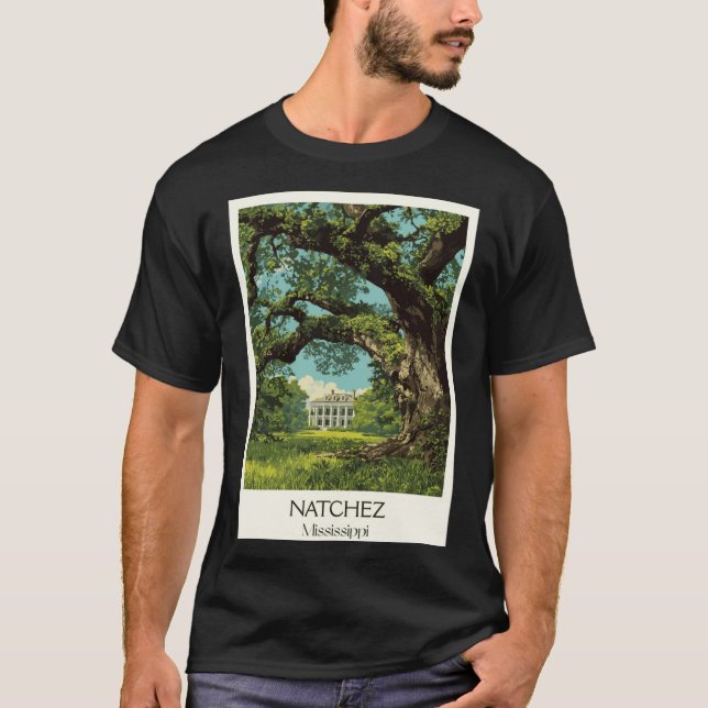 Camiseta Natchez Mississippi Mansion Historic Antebellum Ar (Frente)