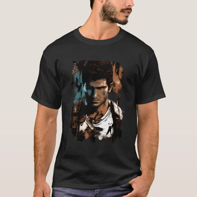 Camiseta "Nathan Drake Adventure Trabalho de arte" (Frente)
