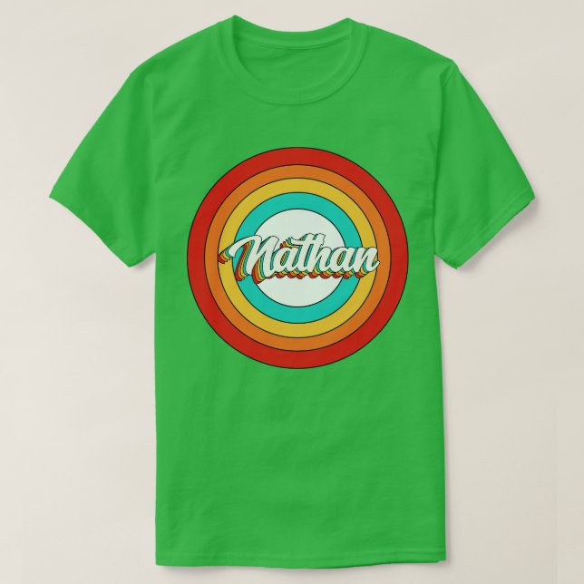 Camiseta Nathan Name Shirt Vintage Nathan Circle (Frente do Design)